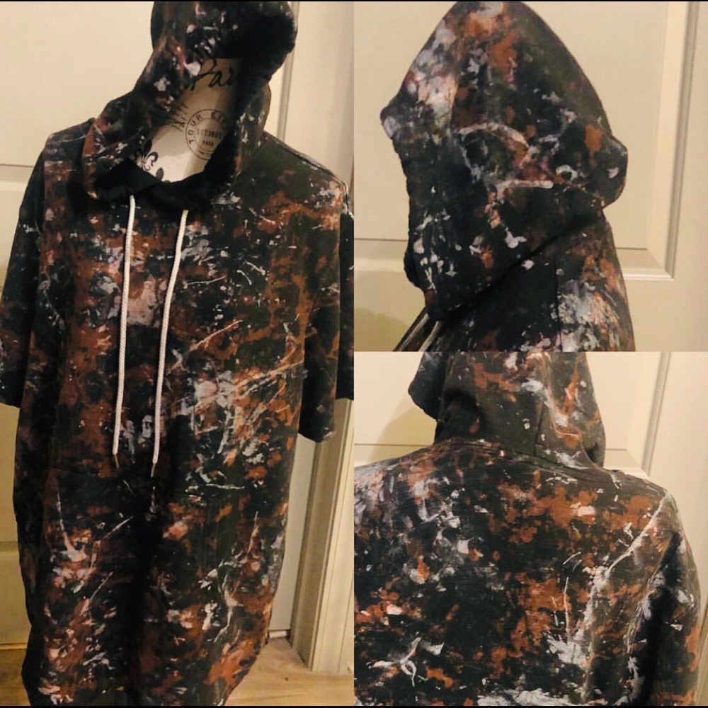 Mens Tie Dye Short Sleeve Hoodie - OOAK